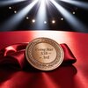 Rising star bronze medal with “Rising Star S38 - 3rd” it’s laying on a table on a red satin t....jpg