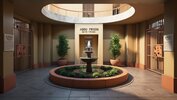 inside entry of Abdu Prison, a basic styled garden space with a fountain and a circular garden.jpeg