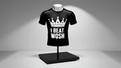 Tshirt display with a cool wrestling tsjirt with a crown - I beat Wosh .jpeg