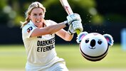 Cricket player wearing a shirt that says “Darkness enternal” , smashing a cricket ball that l...jpeg